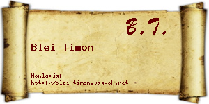 Blei Timon névjegykártya